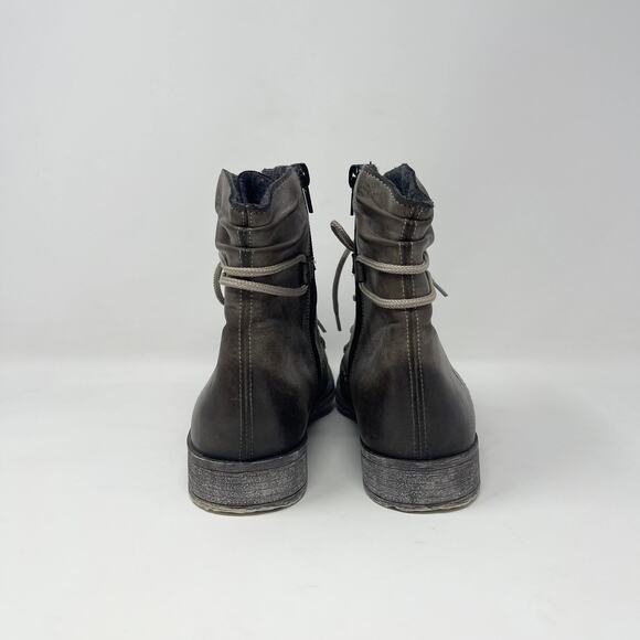 Rieker Payton 27 Ankle Boot Womens EU 40 / US 9-9.5 Gray Brown Leather Lace Up‎ - Picture 3 of 9